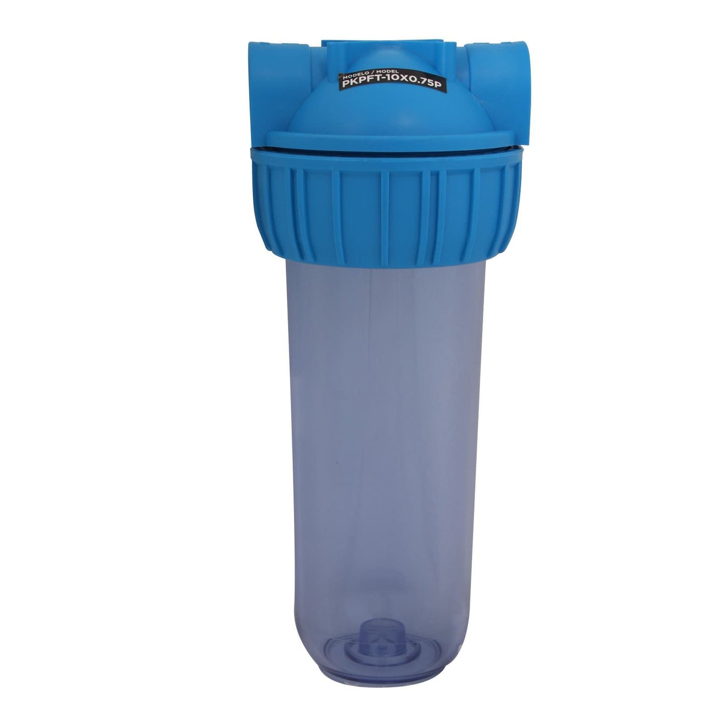 Portafiltros Transparente con Tapa Azul 3/4" para Cartucho 10" PURIKOR (PKPFT-10X0.75P)