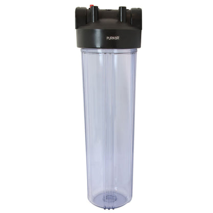 Portafiltros Transparente con Tapa Negra 1.5" para Cartucho 20"  PURIKOR (PKPFBT-20X1.5P)