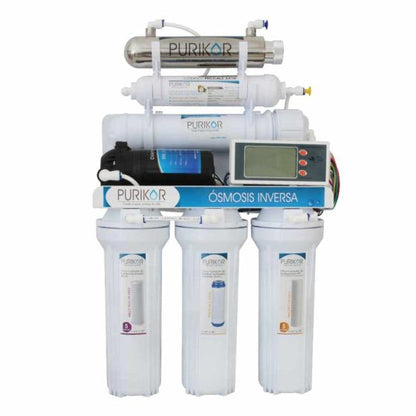 Purificador PURIKOR 6 Etapas, Ósmosis Inversa, UV, Tanque y Display (PKRO100-6UVPM)