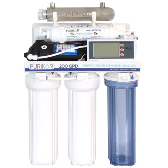 Purificador PURIKOR 6 Etapas con Ósmosis Inversa, UV y Flujo Intermedio (PKRO200-6UVPM)