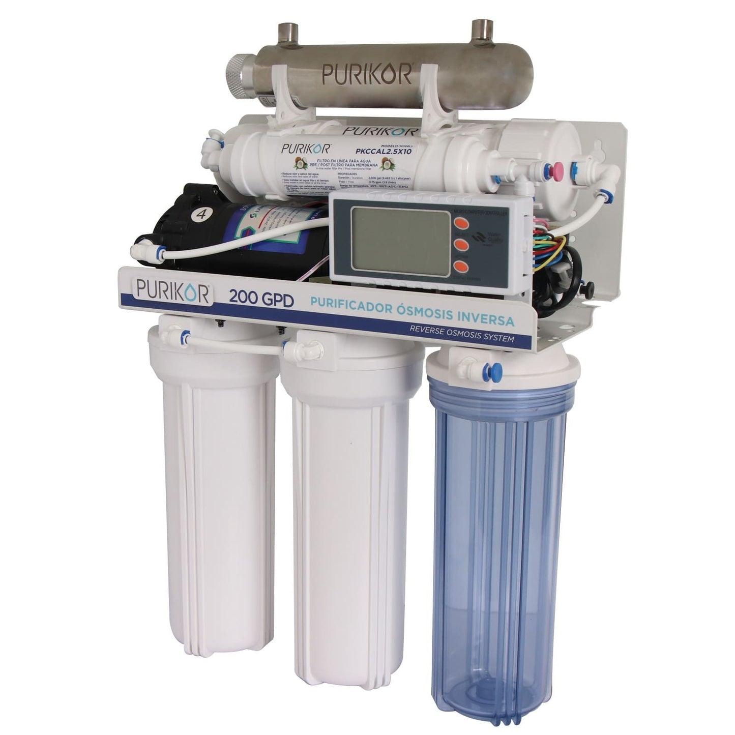 Purificador PURIKOR 6 Etapas con Ósmosis Inversa, UV y Flujo Intermedio (PKRO200-6UVPM)
