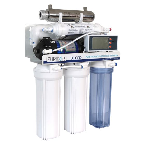 Purificador PURIKOR 6 Etapas con Ósmosis Inversa, UV y Alta Producción (PKRO50-6UVPM)