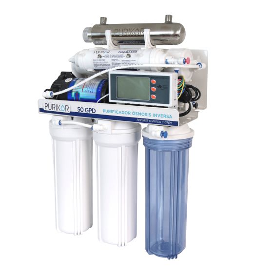 Purificador PURIKOR 6 Etapas con Ósmosis Inversa, UV y Alta Producción (PKRO50-6UVPM)
