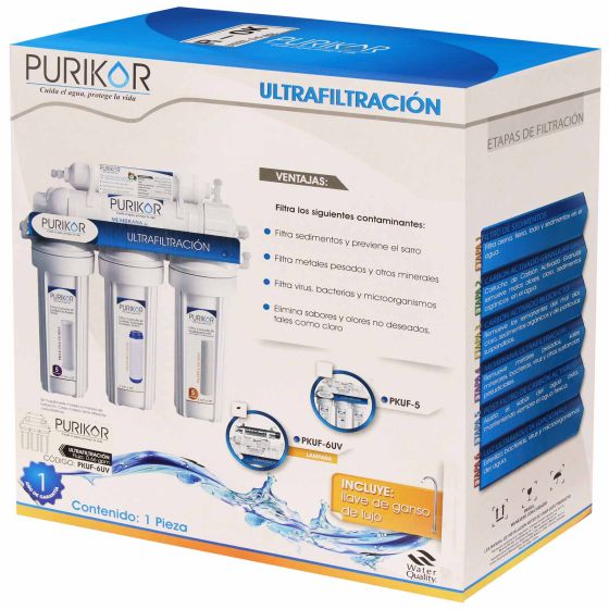 Purificador PURIKOR 6 Etapas con Ultrafiltración POU, luz UV (PKUF-6UV)