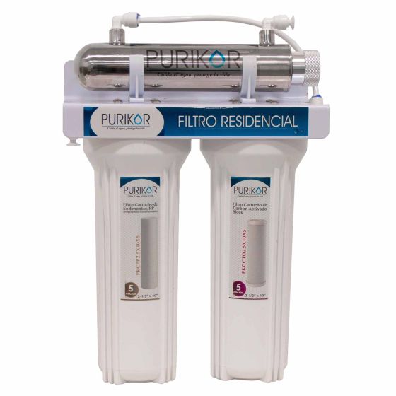 Purificador PURIKOR, 3 Etapas, Luz UV, uso doméstico (PKF-3UV)
